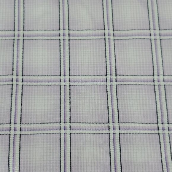 L Austin Reed LONDON BUTTON FRONT purple white PLAID MEN'S SHIRT Large - Picture 6 of 13